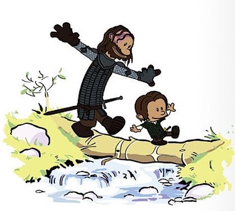 Johnny_Post's tweet photo. At least the best traveling duo in the seven kingdoms is back together.  #AryaStark #TheHound #calvinandhobbes #GameofThrones https://t.co/XhNbIHjWmK