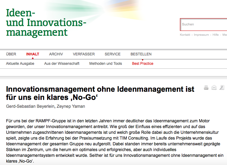 Innovation ohne Ideenmanagement ein No-Go. TIM Consulting rollte das Ideenmanagement der RAMPF-Gruppe neu auf. Erfolgsgeschichte mit Details zu „integriertem Ideenmanagement sowie Projekt-Insights jetzt lesen. ideenmanagementdigital.de/Ideenmanagemen…
#Innovationsmanagement #Ideenmanagement #Idee