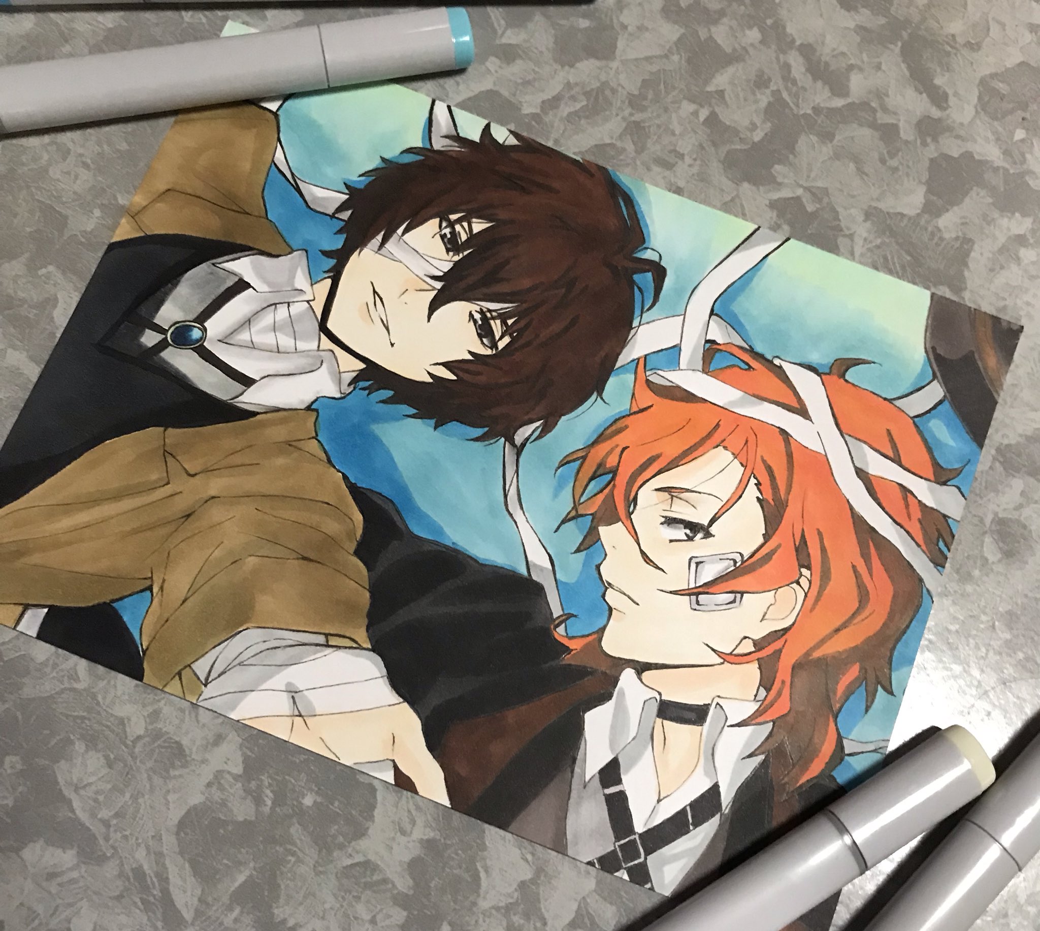 Akane 双黒完成です 文豪ストレイドッグス 双黒 太宰治 中原中也 イラスト T Co Pnzhhovgta Twitter