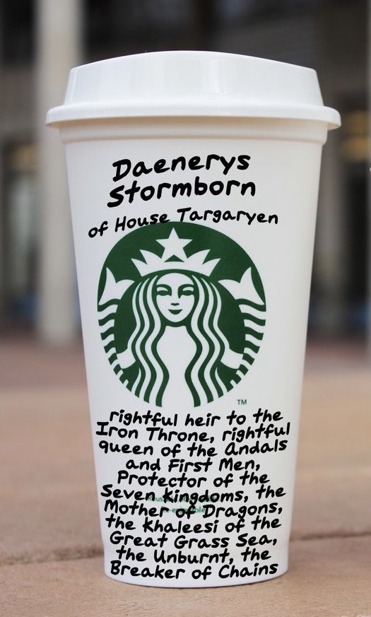 HULK_squish's tweet photo. Her Grace made a stop at #Starbucks after the Battle of Winterfell. #GameofThrones https://t.co/WcdoOgqVWp
