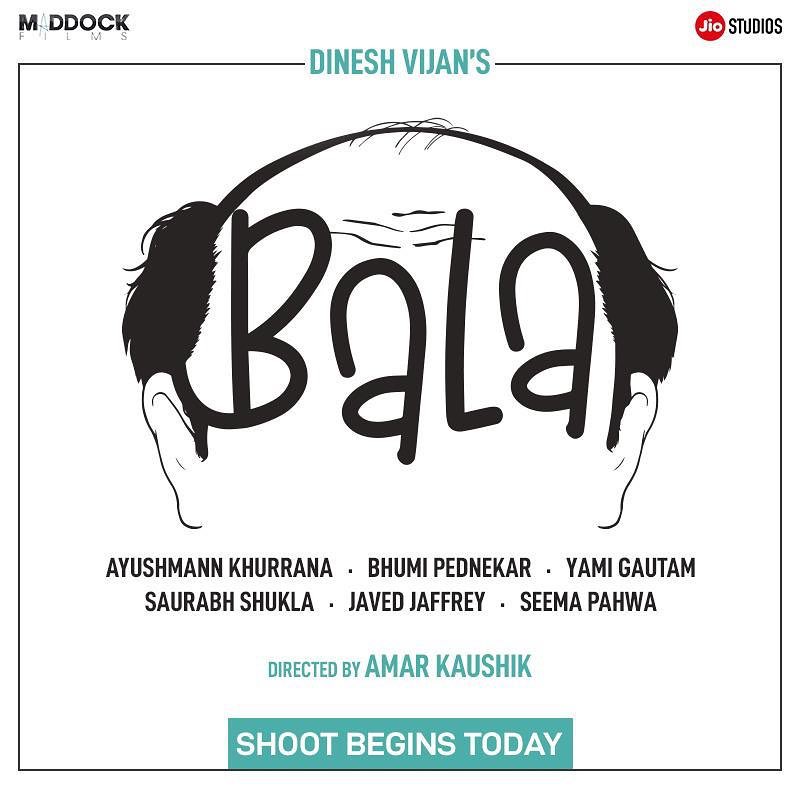 DESIFEEDFILMY's tweet photo. Ayushmann Khurrana, who won hearts with Andhadhun last year, beings Shooting for upcoming movie #Bala!🎬

@ayushmannk #DineshVijan @amarkaushik @bhumipednekar @yamigautam @saurabhshukla_s @jaavedjaaferi #SeemaPahwa @MaddockFilms @JioCinema https://t.co/B0XgegE6Oq