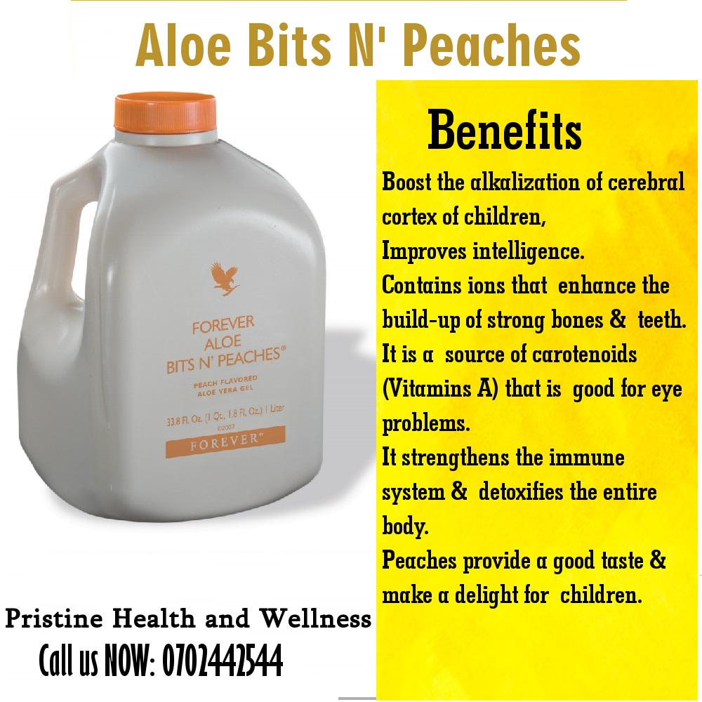 Forever #Aloe Bits N' #Peaches is just a touch of natural peach flavor.   Solid chunks of pure aloe vera.  Refreshing, fruity taste  just like pure  peach juice. For orders: