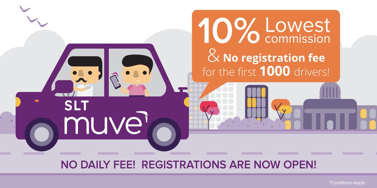sltmuve's tweet photo. Ridesharing service, SLT muve is fully powered by Sri Lanka’s pioneer & leading telecommunication giant - Sri Lanka Telecom.
Driver Registrations are now open!
#RideshareService #ColomboTaxi #DriverBenefits #Drivewithsltmuve #ColomboDrivers #NoDailyFee #SriLankaTelecom #Colombo https://t.co/zX2n3thsqc
