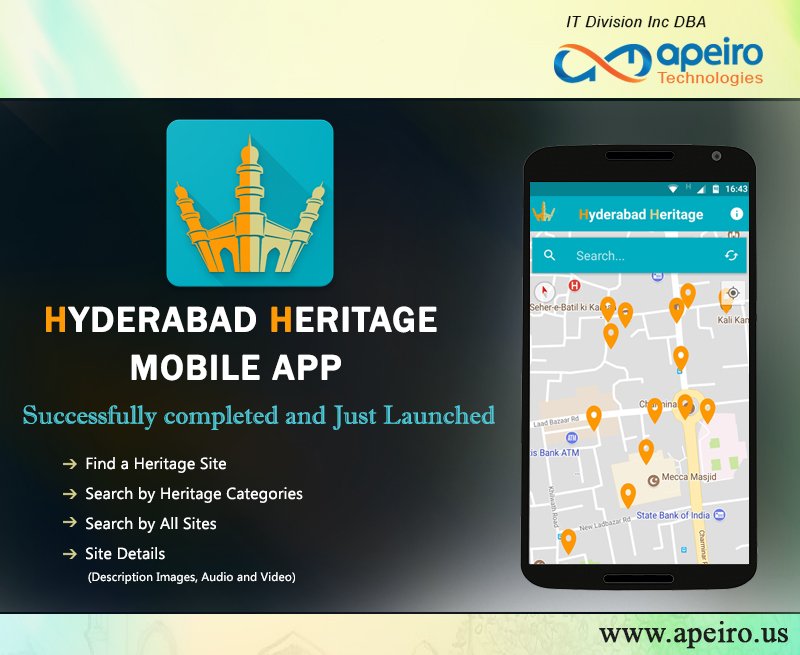 ApeiroTech's tweet photo. Hyderabad Heritage Mobile App
Successfully completed and Just Launched
#HyderabadHeritage #HyderabadHeritageMobileApp #ApeiroTechnologies
Click here to Download: https://t.co/xYMcuygPHD https://t.co/Q79Uz4RoEV