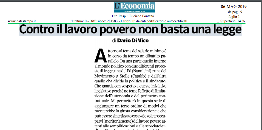 MicheTiraboschi's tweet photo. Lavoro povero: no a semplificazioni e (inutili) scorciatoie, una legge non basta (#daLeggere @dariodivico sul @Corriere su economia dei servizi, mercati da riprogettare, costruzione/formazione di nuove professionalità) https://t.co/qvpkdAkF7a