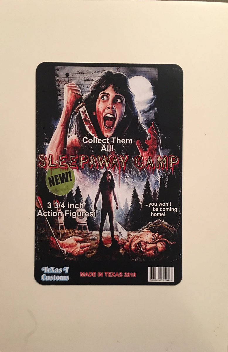 Variants 1 &amp; 2 of my Sleepaway Camp “Angela” cardbacks we got signed this weekend by Felissa Rose. Super cool lady! #sleepawaycamp #angelabakerfigure #sleepawaycampangela #texastcustoms #toddjara