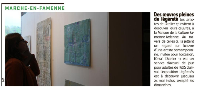 Nos amis des <a href="/lavenir_net/">lavenir.net</a> parlent de #Légèretés, notre nouvelle exposition qui ouvre ses portes ce matin !! 😁
#Expo #MCFA #Culture <a href="/lavenirAL/">L'Avenir Luxembourg</a> @VilledeMarche <a href="/ProvLuxBe/">ProvLux</a> @ProvLux