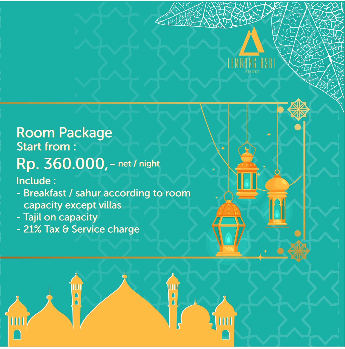 LembangAsri's tweet photo. Marhaban yaa ramadhan from lembang asri resort! 
Book your room now! 
.
.
.
.
.
.
#LembangAsriResort #LembangAsri #beautifuldestinations #beautifulhotels #beautifulcuisines #explorebandung #explorebandungbarat #hotel #resort #mountainresort https://t.co/5spcE293AC