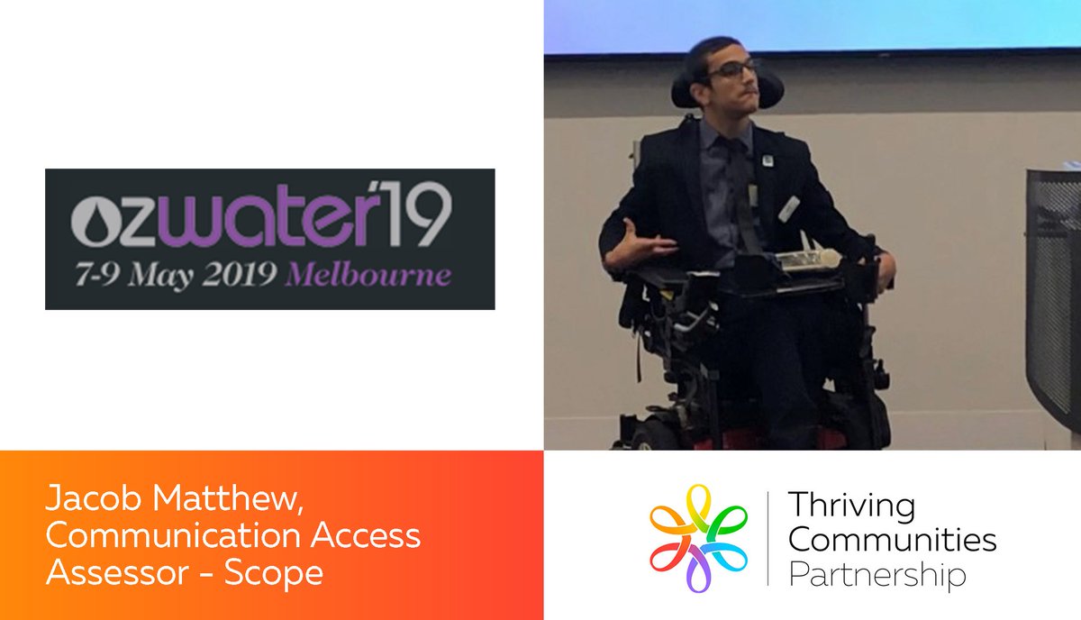 ThrivingCP's tweet image. Small changes within business can have big impacts on people!! @thivingcp is very excited to be facilitating a workshop tomorrow at the #Ozwater ’19 Conference MC’d by Jacob Matthew, a Communication Access Assessor with lived experience from @scopeaust
