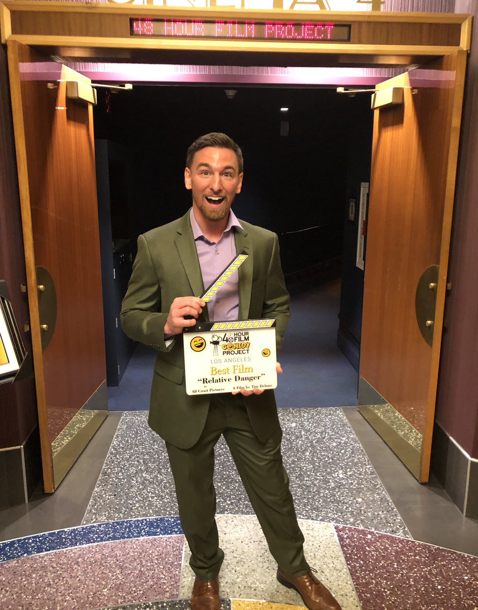 48hourfilmla's tweet photo. And ‘Best Film’ of the 48 Hour Film Comedy Project is Tim Delano’s “Relative Danger” by All Coast Pictures! Congratulations to cast and crew!!!! 👏🏻🎭#48hourfilmcomedyproject #bestoflacomedy https://t.co/POwv3Me6no