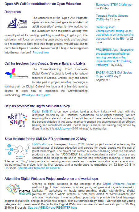 AllDigitalEU's tweet photo. 📬Check our latest newsletter to learn about ongoing projects, open calls, upcoming events on #DigitalSkills and #DigitalCompetences
#DigitalSkillshift #Ask4Job #CodincEU #DigitalWelcome #DCDS #OpenAE #UMI_Sci_Ed #ICT4Elderly #ICTSkills4All #CDDC
📥https://t.co/8DGhB0NY9J https://t.co/IRloh4SlYs