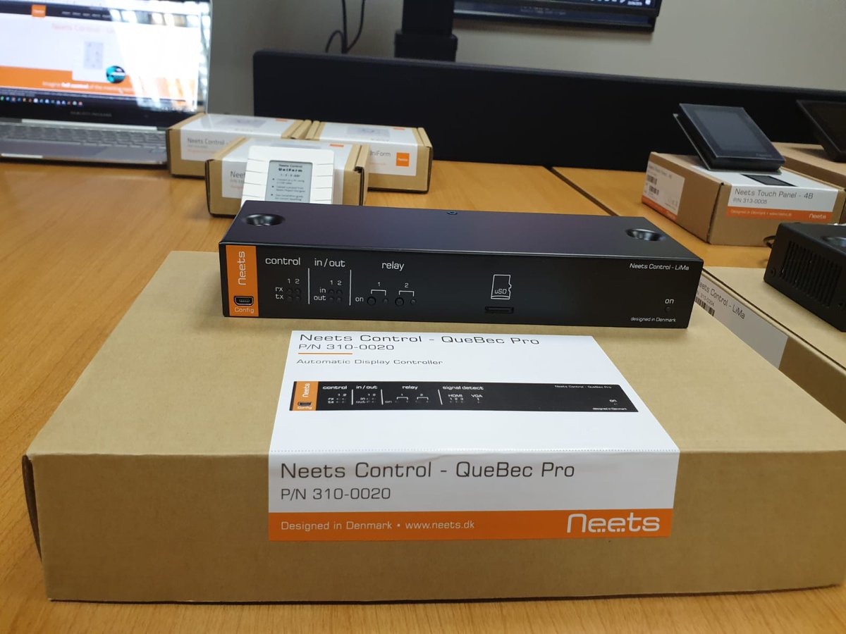 BVT_V's tweet photo. Nueva marca #Neets en @BVT_V, creamos sistemas de control AV fáciles de instalar que facilitan la puesta en marcha de presentaciones en reuniones y aulas. Simplemente iniciando y apagando automáticamente el equipo de AV. No dudes en contactarnos para un presentación. https://t.co/N0Q1Ra32Yy