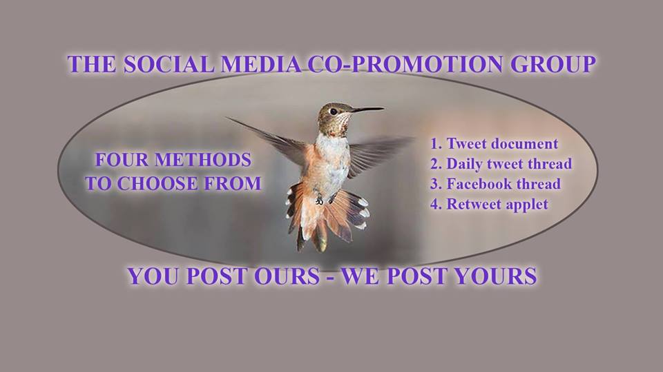 Authors - Do your book promo posts need some shares? Join us. Co-promote Twitter, also Facebook posts and your blog posts. The FACEBOOK CO-PROMOTION thread in the TWEETING CO-PROMOTION group is ideal for the latter two. facebook.com/groups/1963020… #CoPromos