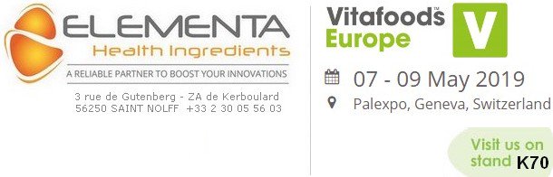 Elementa_56's tweet image. L'équipe d'Elementa vous attend au VITAFOODS Europe sur le Stand K70 pour vous présenter ses nouveaux ingrédients santé swll.to/2GzG1Wr 💊 @VitafoodsEurope @monteloeder @lipofoods @novozymes #VFE19 #fournisseur #ingredients #extraits #santé #complementsalimentaires