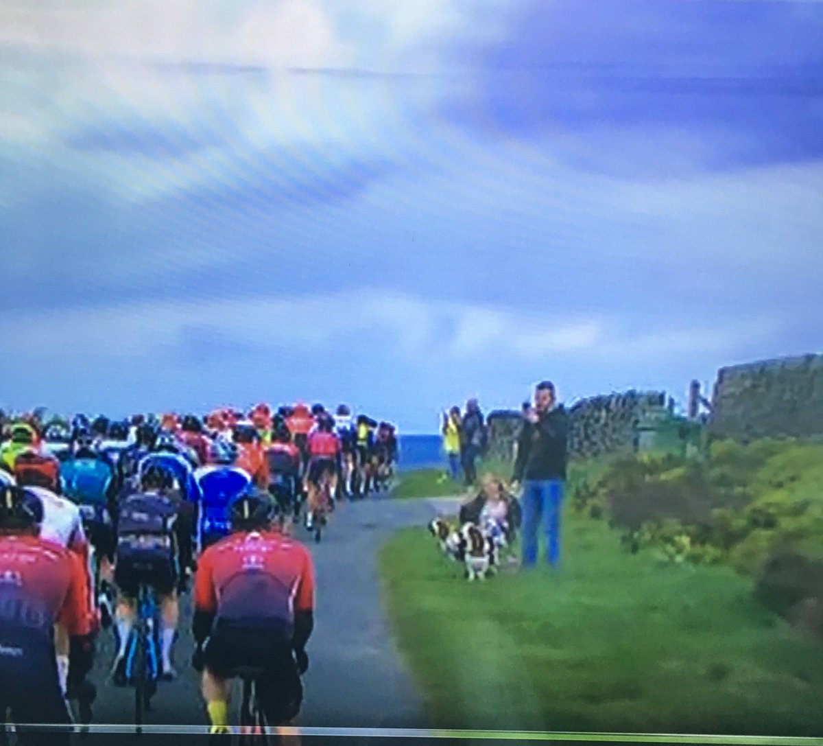 Our moment of fame yesterday when we were on ITV 4’s coverage of the Tour de Yorkshire 😂 #tdy #tourdeyorkshire #tdy2019 @letouryorkshire @Welcome2Yorks