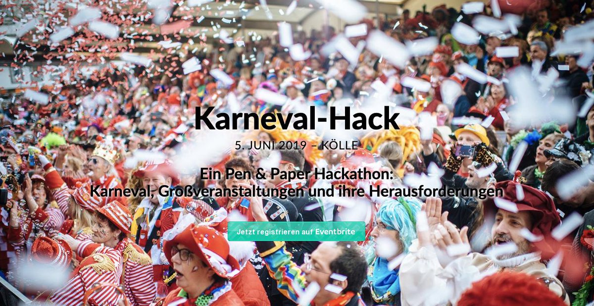 Für unseren anstehenden Pen &amp; Paper Karneval-Hackathon suchen wir noch kreative, Designer, Coder die das Thema Karneval, Großveranstaltungen und ihre Herausforderungen in Köln challangen wollen! Alle Infos gibt es hier hack.institute/events/karneva… #karneval #hackathon #karnevalhack