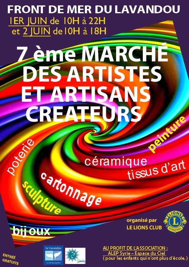 Événement au Lavandou MARCHÉ des ARTISTES et ARTISANs CRÉATEURS