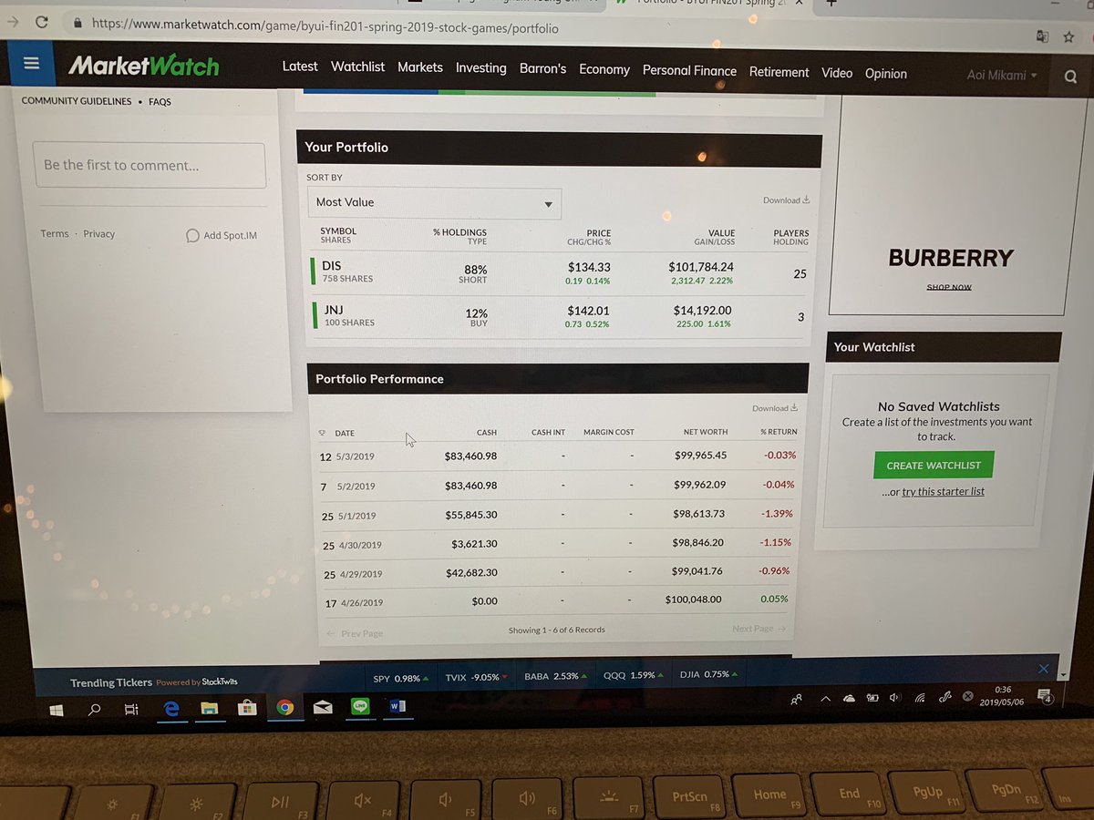 bmtf1168's tweet photo. 授業の課題の一つである”Stock Market” 

大学生でも株を買う時代だからって思って甘くみてました笑
その会社の背景や顧客のニーズを考えて株を売り買いすることって、勉強したらできるものじゃないと思う。株は現在進行形で変動するから。

Week2 of Stock Market
自分の考えの浅さを知りました笑 https://t.co/tgNjqMrD0T