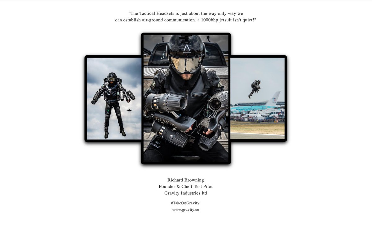 The real-life ironman Richard Browning is possible our loudest user. Six jet-engines strapped to his body, producing over 1000bhp. He communicates with his ground-crew using our patented C30 smartphone headset. #tacticalheadsets #communication #noisereduction #headset #flight