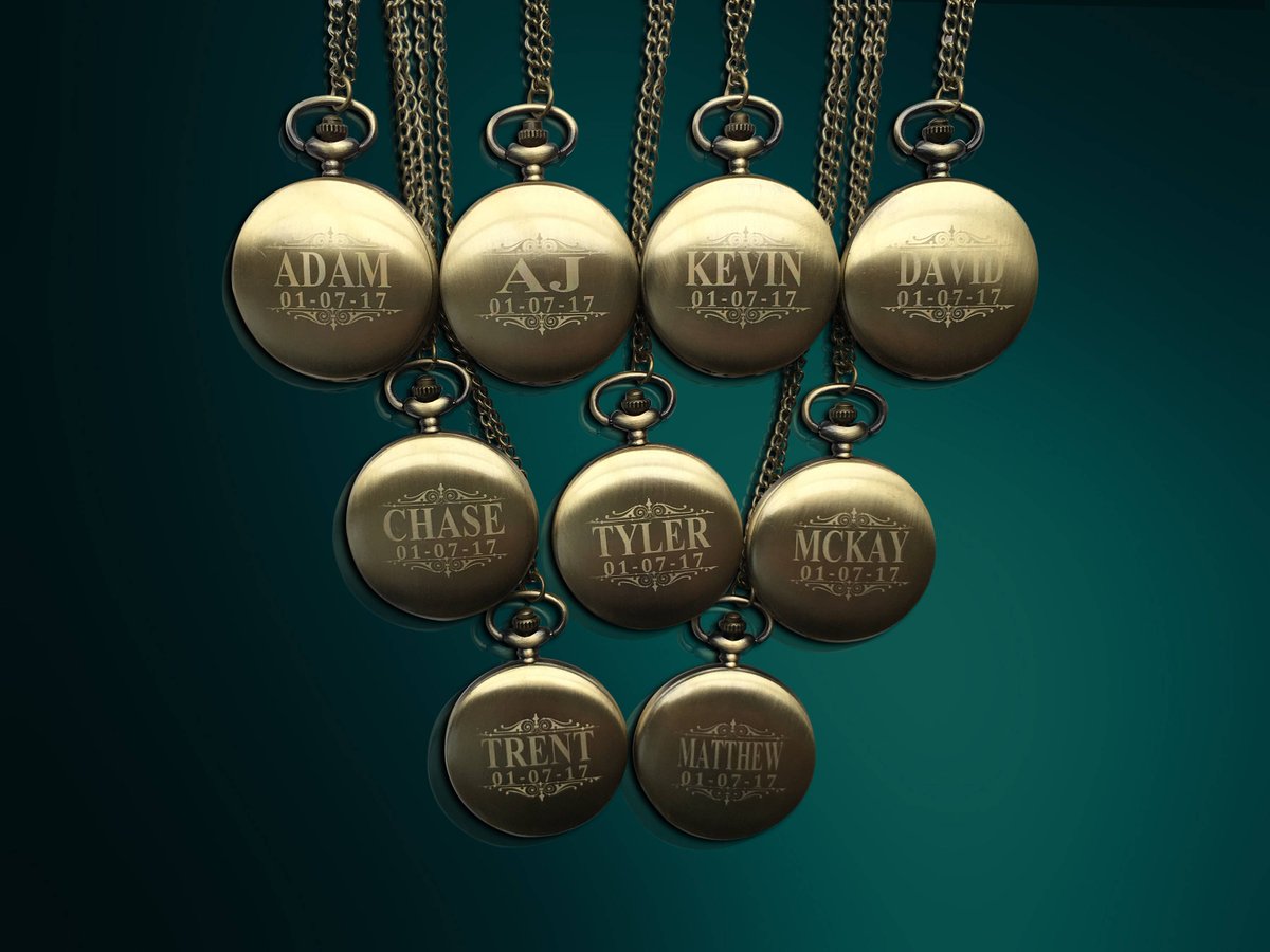 WeddingWidgtinc's tweet photo. 12 Personalized Pocket Watches - 12 Groomsman engraved gifts - Personalize gift engraved watch - Usher & Officiant gift - Wedding gift set https://t.co/rdxImmZNIX #Etsy #weddingwidget #Groomsman #Officiant #Usher #Bridesmaids #Brideandgroom #EngravedFlask https://t.co/bLqaMfSawQ