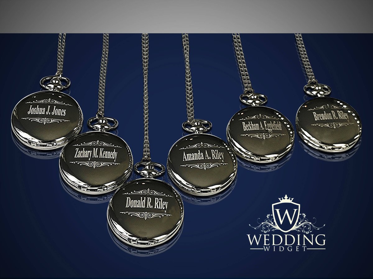 WeddingWidgtinc's tweet photo. 12 Personalized Pocket Watches - 12 Groomsman engraved gifts - Personalize gift engraved watch - Usher & Officiant gift - Wedding gift set https://t.co/rdxImmZNIX #Etsy #weddingwidget #Groomsman #Officiant #Usher #Bridesmaids #Brideandgroom #EngravedFlask https://t.co/bLqaMfSawQ