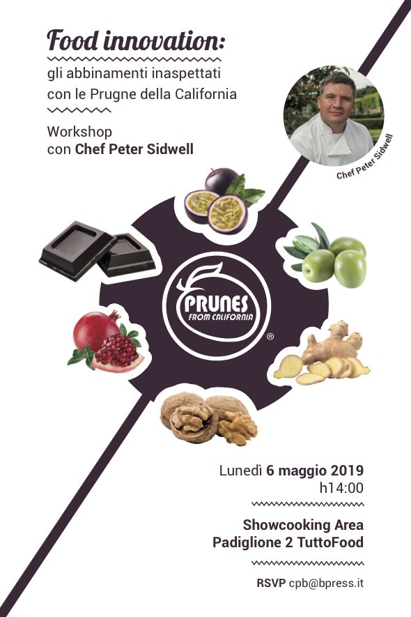 Spadellatissima's tweet photo. Iniziamo la settimana nel modo giusto, oggi alle 14:00 @saygoodITA e @DottPlum saranno a @TuttoFoodMilano per un interessantissimo workshop sul food pairing!
#saygood #prugnedellacalifornia #mfoodw https://t.co/WRkzWGuGxp