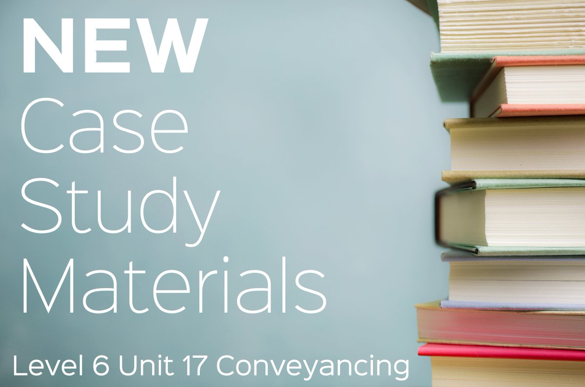 IMPORTANT EXAM NEWS: Please note that there has been an amendment to the Level 6 Unit 17 Conveyancing Case Study Materials. You can view the notice and the new version of the materials on our website here: bit.ly/2Iq5xi5
Please do not use the old materials for this unit.