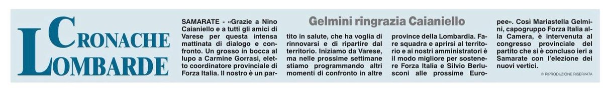 AgoraLF's tweet photo. Il ringraziamento di @msgelmini a @NCaianiello congresso @forza_italia_va @forza_italia @comilara @CarmineGorrasi da @La_Prealpina https://t.co/Z6NIFIJ7WL