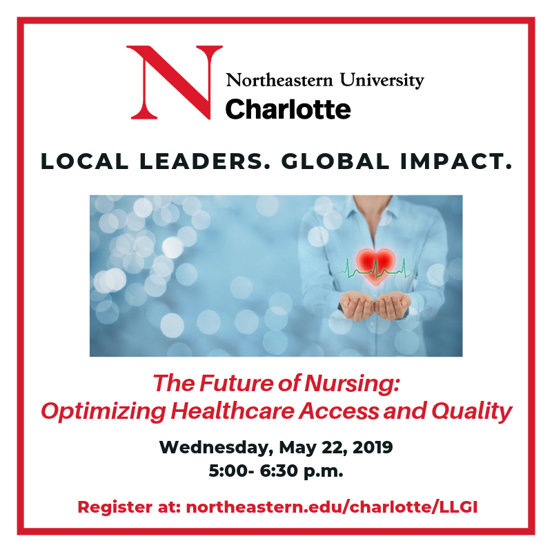 NortheasternCLT's tweet photo. In honor of #NationalNursesWeek, we are extending the celebration all month long! Join us Wednesday, May 22, for a lively and timely discussion on nursing's pivotal role in improving healthcare access and quality.
Register at: https://t.co/ASLQCYpaPw #LLGI #NUCLT #healthcare https://t.co/RMzUECbYvp