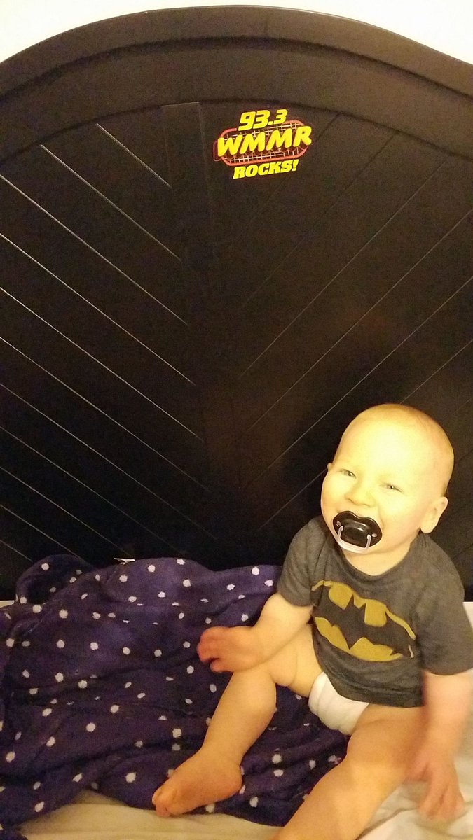 Lil Man is very happy to have a @933WMMR sticker on his bed. #fanforlife #borntorock #michaelgerard #bubba #babymiller #icecoldmiller #933wmmr #wmmr #wmmrrocks