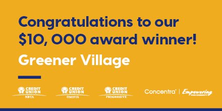Congratulations to <a href="/Greener_Village/">Greener Village</a> from @ConcentraBank and Fredericton Credit Unions !! bit.ly/2WqzdyR