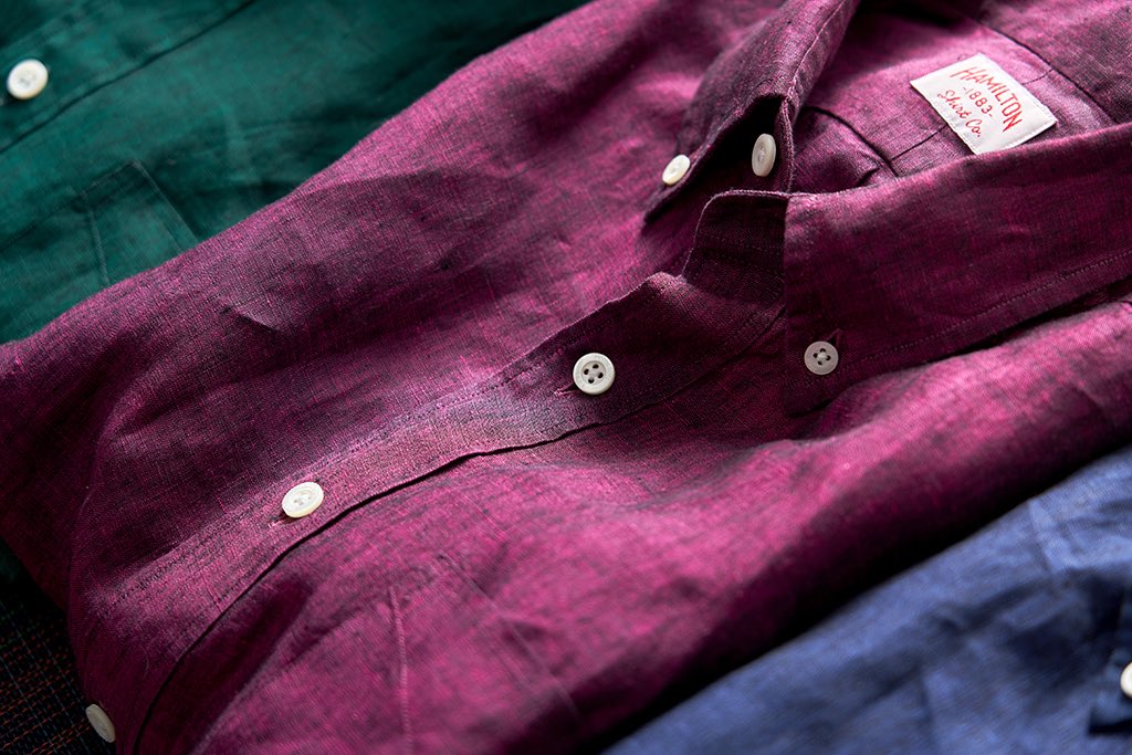 Experience the luxury of linen. This lightweight fabric is an ideal way to stay cool and comfortable without sacrificing your style. See more in-store or online: hamiltonshirts.com