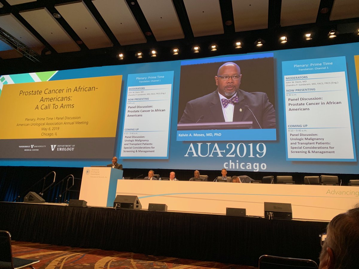 Superb panel on prostate cancer in African-American men, moderated by ⁦@Drkelvinmoses06⁩, strongly making the cases for a ‘call to arms’ for improving every aspect of prostate cancer in this group of men. #AUA19