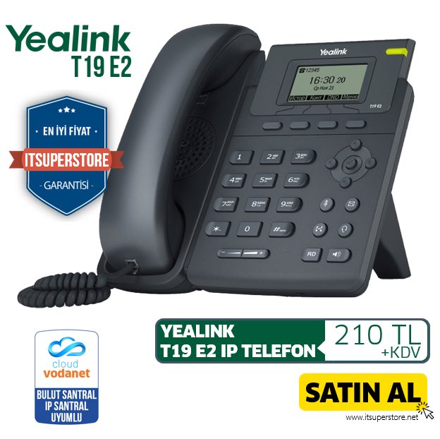 Itsuperstoretr's tweet image. Yealink T19 132*64 piksel grafik LCD ekranı ile en satılan SIP IP Telefon’dur. #yealink #yealinkt19 #iptelefon #ipsantral #itsuperstore 0216 2950095