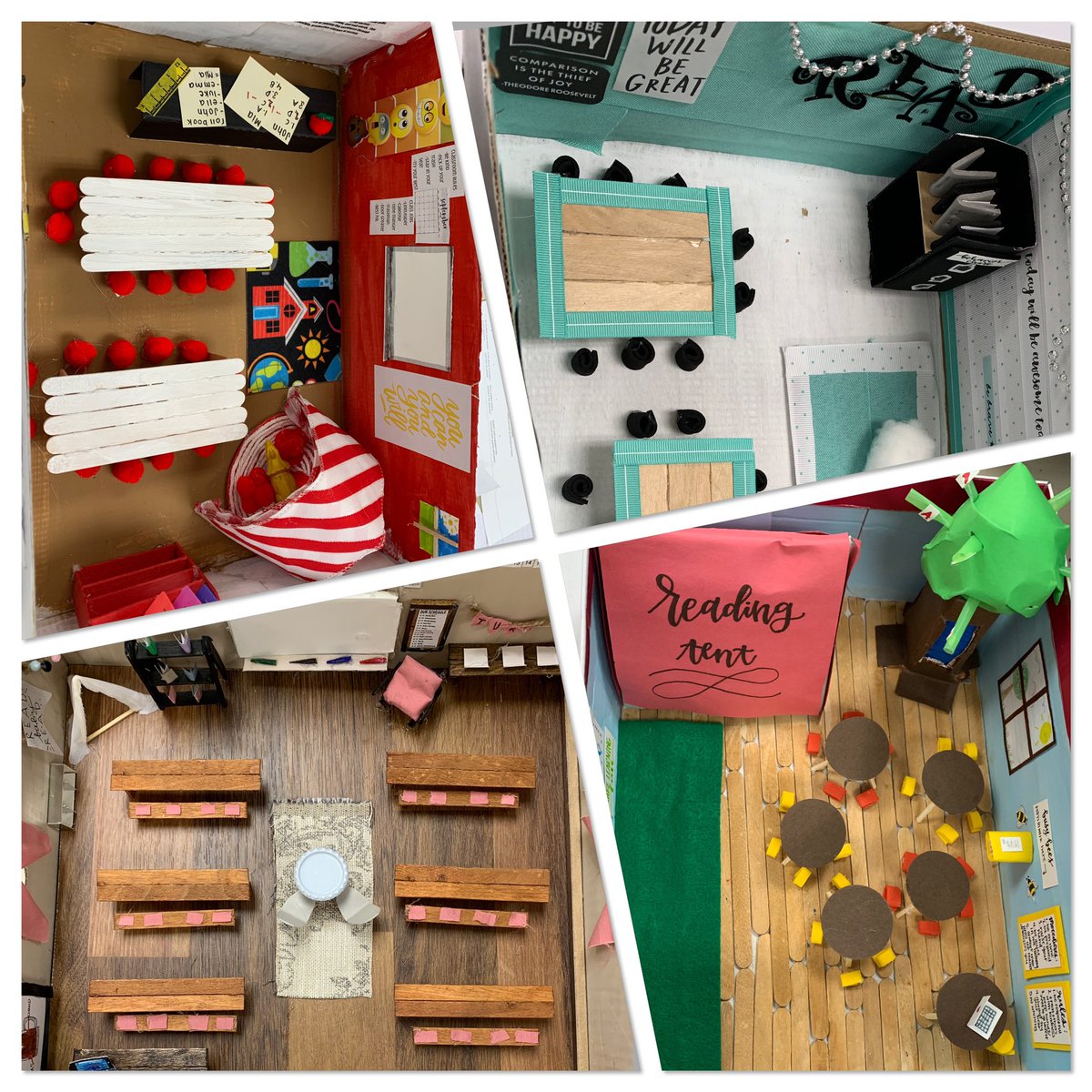 TraciBlackburnB's tweet photo. Wow! These future teachers were so creative and thoughtful in their classroom design! “Classroom in a Box” competition @BradleyCentral   Congrats to all the winners! @BradleySchools @angkersey @HeatherBishoff https://t.co/L2uYJwcscA