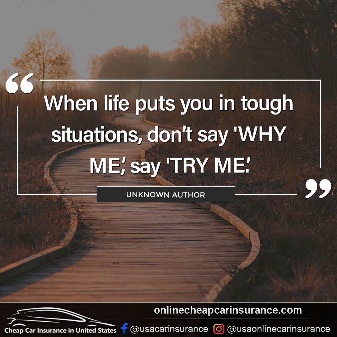 OnlineCheapCar1's tweet image. When life puts you in tough situations, don't say 'WHY ME', say 'TRY ME'. onlinecheapcarinsurance.com

#carinsurance #usacarinsurance #usainsurance #cheapinsurance #onlinecarinsurance