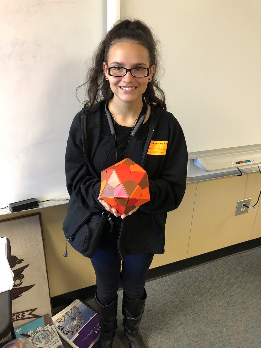 Butlersmath's tweet photo. Icosehedron @spmeagles #geometryrocks https://t.co/avFr3DWWwN