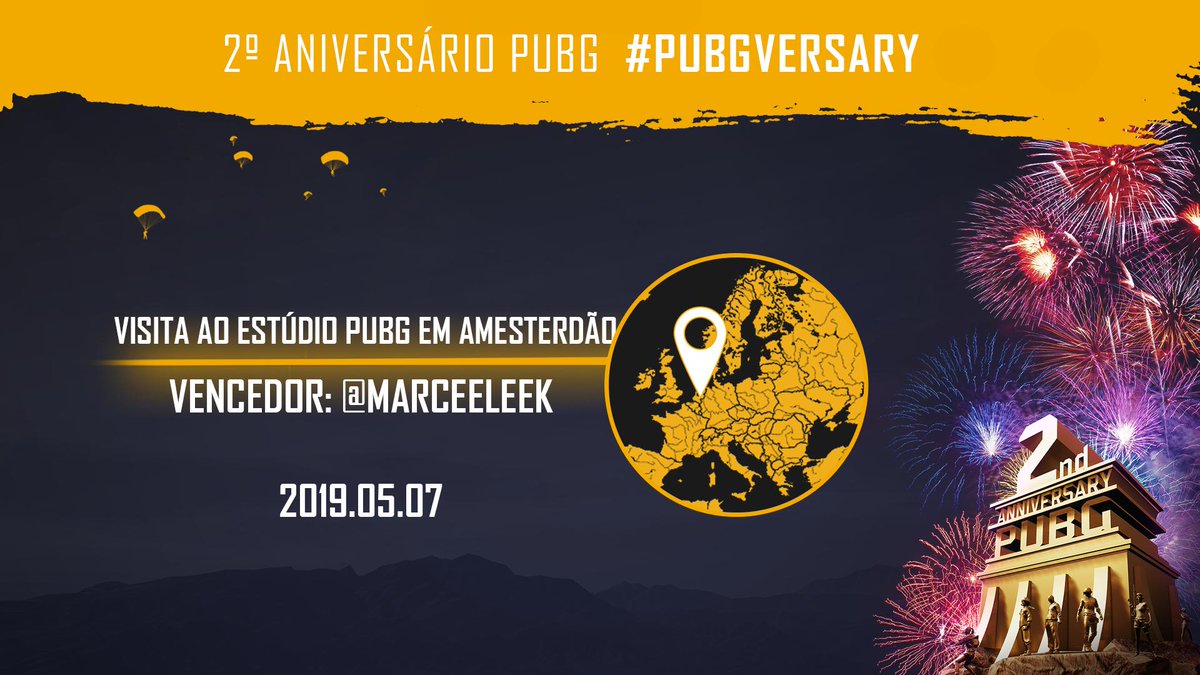 O vencedor do nosso sorteio 2º Aniversário #PUBG, <a href="/Marceeleek/">Marcel</a>, irá visitar o Estúdio em Amesterdão amanhã!

✍️ Que desafio gostarias que lhe apresentássemos durante a sua visita?

🎬 No final da semana contaremos a história com um vídeo.

#PUBGversary