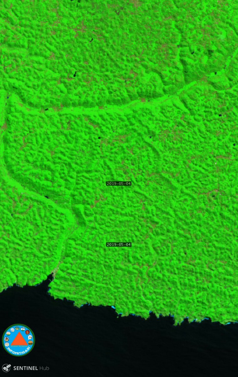 infomitigasi's tweet photo. Jejak Alam muara #BengawanSoloPurba di Pantai #Sadeng perbatasan antara wilayah Prov. #Jateng dan #DIYogyakarta via Satelit Sentinel-2 tanggal 04-Mei-2019 @ganjarpranowo https://t.co/nqfudPhfhe