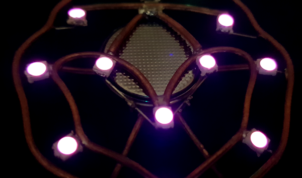 framboise314's tweet photo. un autre #souvenir de la #MakerFerme @NNivernais avec cette #framboise @Raspberry_Pi #bijou #pendentif réalisée par @philippeminerve avec du #FilDeCuivre, quelques #LED et une pile #CR20132. Merci Philippe :) https://t.co/RPzRcfyRCh