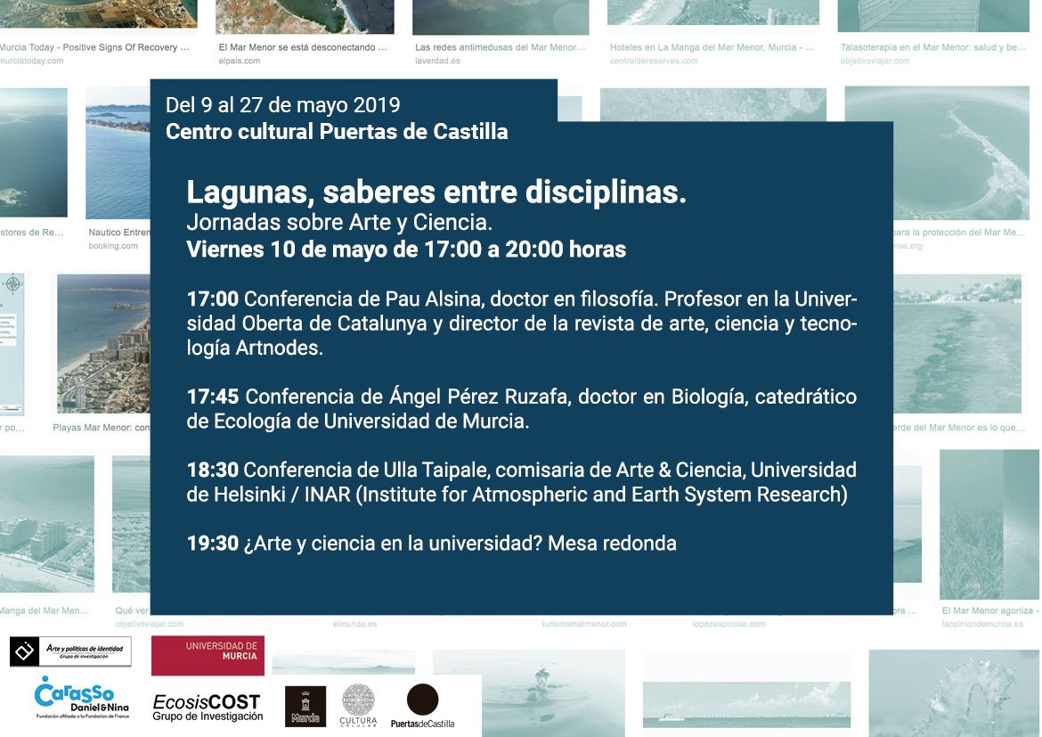Jornadas Lagunas. Saberes entre disciplinas. Conferencias de #AngelPerezRuzafa @PauAlsina y #UllaTaipale. El próximo viernes en el Centro Cultural Puertas de Castilla