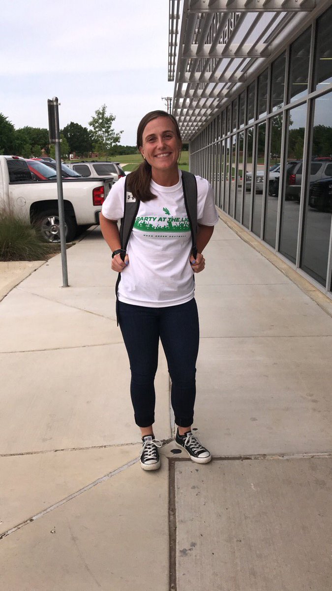 What else would I wear to work after <a href="/MeanGreenSB/">UNT Softball</a> wins a conference championship?! #gmg #PartyAtTheLace