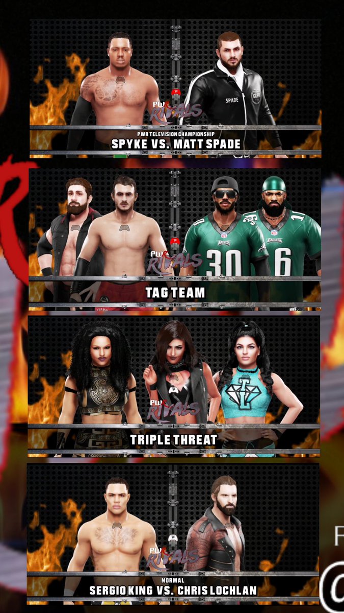 ProWrestRev1's tweet photo. #PWRRivals tonight at 7:15pm @CynicalEagle972 @DURAGJONES216 @AceSpadeCaw @TLochlans @TheKimuraKiller @JRay_CAW @AidenDavis215 @DURAGJONES216 @Superior1Spyke @MarcusCreed1 @DANIELakaDEE @JoeMFBlade @Theoutkast4 @PoisedCaesar037 @TheFutureRoss @BrightLightBoys https://t.co/YjuyYSMoVu