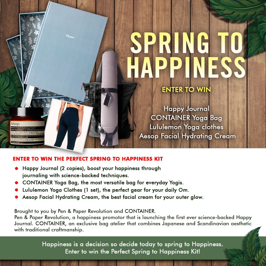 pen_revolution's tweet photo. We are launching our big Spring to Happiness Giveaway!
The more ways you enter, the more chances to win! https://t.co/7F3oeS6Mx9
#Happyjournal #comingsoon to #kickstarter #springtohappiness #containerbag #containerbangkok #giveaway https://t.co/gOxIAc4VWo