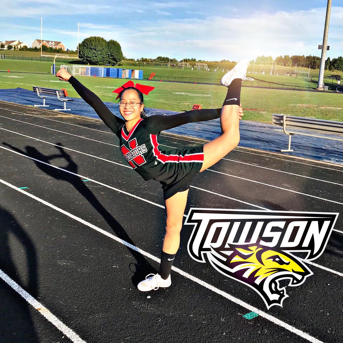 NorthwoodCheer's tweet photo. WE ARE SO THRILLED AND EXCITED TO ANNOUNCE .... Emily will be joining the Towson Cheerleading Family 🐯❤️ 4 years and can’t remember this girl missing anything other then her skirt before counties 🤪 #BiggestFan #TheWorkIsWorthIt #TrustTheProcess #NHSVCAlumni #TowsonCheerleading https://t.co/YJKrIDVFhS