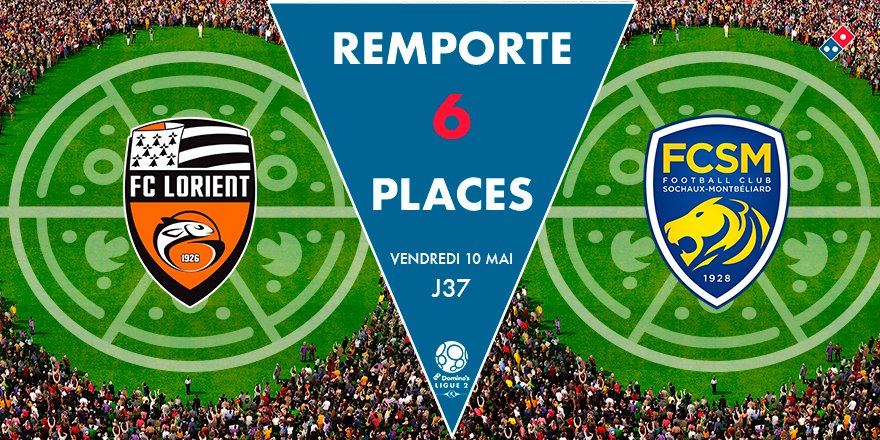 Domino’s Pizza France (@dominosfrance) on Twitter photo ⚽️ #Concours #Football <a href="/DominosLigue2/">Ligue 2 BKT</a> 🍕
Envie d'aller voir ton équipe préférée pour <a href="/FCLorient/">FC LORIENT 🐟</a> - <a href="/FCSM_officiel/">FC Sochaux-Montbéliard</a> ce vendredi 10 mai ?
1️⃣ #Follow @dominos_pizzafr
2️⃣ #RT le post
3️⃣ Mentionne la personne avec qui tu voudrais voir le match !
Tirage au sort vendredi matin ! ⚽️ #Concours #Football <a href="/DominosLigue2/">Ligue 2 BKT</a> 🍕
Envie d'aller voir ton équipe préférée pour <a href="/FCLorient/">FC LORIENT 🐟</a> - <a href="/FCSM_officiel/">FC Sochaux-Montbéliard</a> ce vendredi 10 mai ?
1️⃣ #Follow @dominos_pizzafr
2️⃣ #RT le post
3️⃣ Mentionne la personne avec qui tu voudrais voir le match !
Tirage au sort vendredi matin !