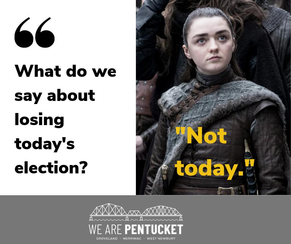 WeArePentucket's tweet photo. THIS IS IT. Polls open at 7 a.m. in all 3 towns. 

Voting YES on Question 1 means you support a new 7-12 school for Pentucket! 

#3towns2schools1future #wearepentucket https://t.co/zygWm43nnE
