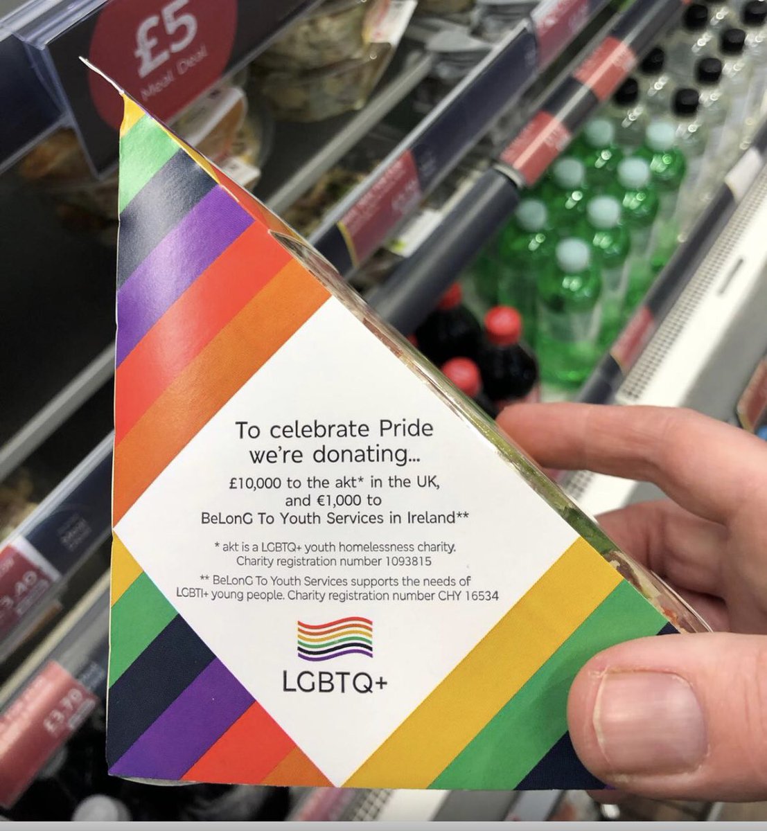 TimSpoor7's tweet photo. Visibility within the mainstream so important to @aktcharity when 24% of young people at risk of homelessness identify as LGBT with 77% citing familial rejection &amp; abuse as primary cause This little butty places the message right at the centre of the spaces their parents occupy https://t.co/mL3rxmcduV