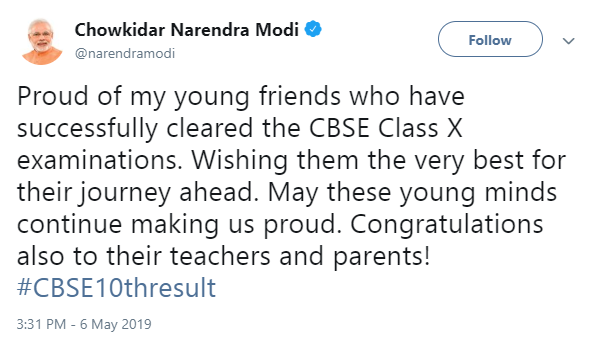 'May these young minds continue making us proud': PM @narendramodi on #CBSE10thresult 

Read more about #CBSEResults2019 here: ndtv.com/india-news/cbs…