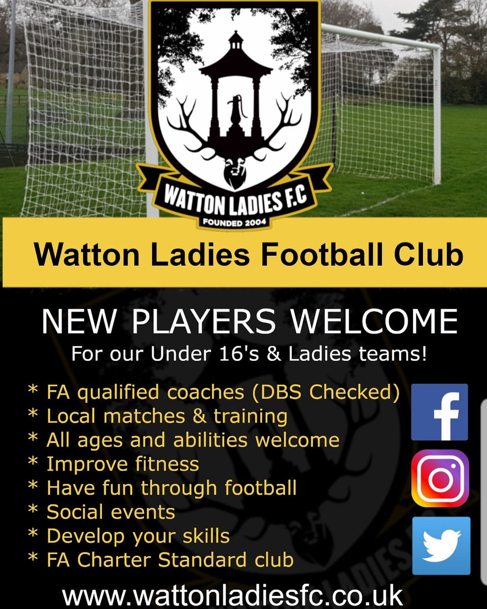 WattonLadies_FC's tweet image. Looking to add a few players to the squad for next season...  let us know if you're interested! #football #LadiesFootball #Womensfootball #charterstandardclub #Womeninfootball #hertfordshire #weareWLFC